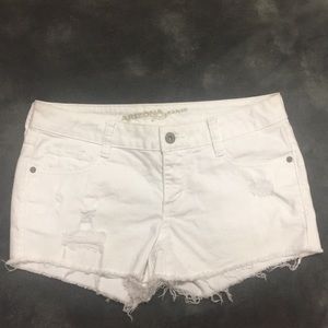 White denim shorts